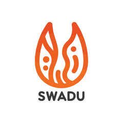 Negative space symbol logo for Swade. Food company.