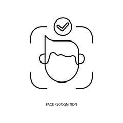face recognition concept line icon. Simple element illustration. face recognition concept outline symbol design.
