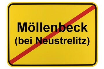 Illustration eines Ortsschildes der Gemeinde Möllenbeck (bei Neustrelitz) in Mecklenburg-Vorpommern