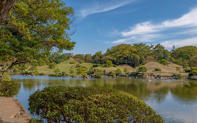 熊本 水前寺公園の美しい園内風景