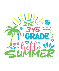 hello summer 1st grade school svg summer SVG, summer design SVG bundle, Cut Files for Cutting Machines like Cricut and Silhouette