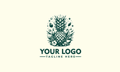 Premium Vector Pineapple Logo - Hipster Retro Vintage Design Template Illustration of Tropical Fruit