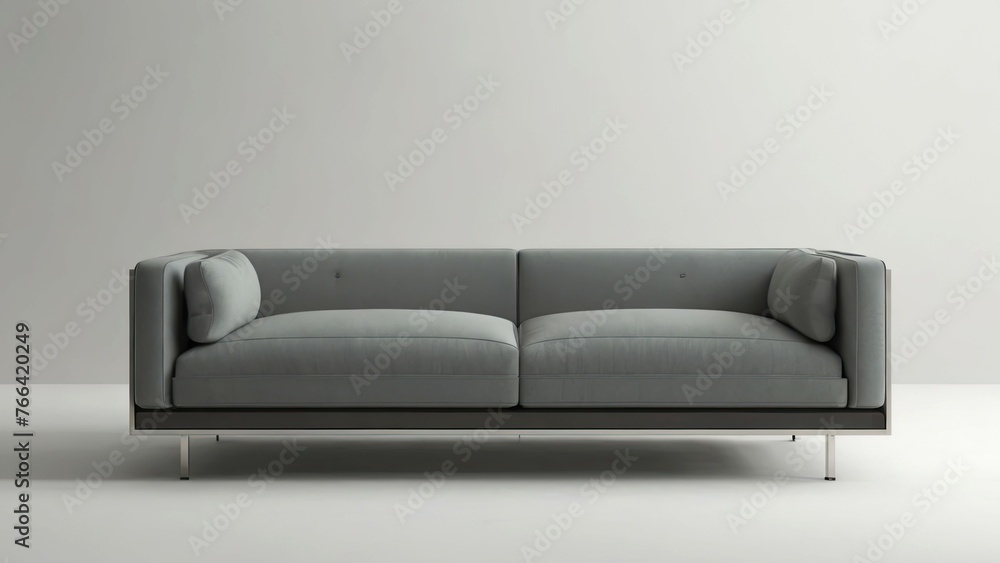 Wall mural minimalist 2 seater sofa, empty background