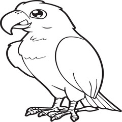 Parrot coloring pages for coloring book. Parrot outline vector