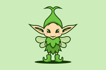 Mascot Dryad Elf Fairy Forest vector logo design