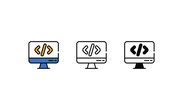Coding icons vector stock illustration
