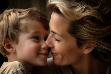 Lovable little child with his her mom dad happy family mother father day celebration Generative AI