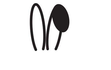 Outline bunny ears icon, with editable stroke. Rabbit ears silhouette, Easter hare pictogram. Cute bunny ears headband for Easter, rabbit costume mask, festive decoration for head. Vector icon