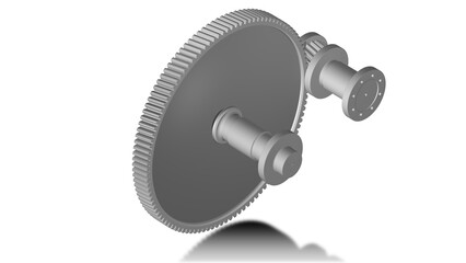 Single helical gear rotor illustration showing a single stage single gearset