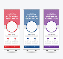 vector modern roll up banner rack card or dl flyer templates for presentation purpose