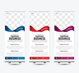 vector modern roll up banner rack card or dl flyer templates for presentation purpose