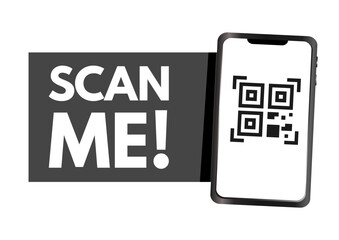 scan QR code,  Scan me!  -vector illustration