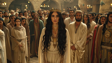 Esther's Daring Sacrifice: A Tribute, faith, religious imagery, Catholic religion, Christian illustration