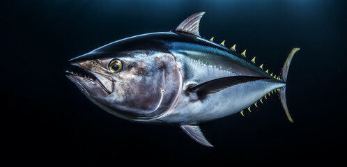 Bluefin tuna, thynnus saltwater fish, Atlantic Bluefin tuna is one of the largest, fastest, and...