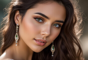 Fototapeta premium A Portrait Of Breathtakingly Gorgeous, Exotic, Beautiful Woman.