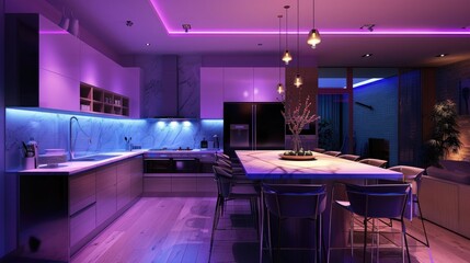 Home kitchen design, lighting and elements