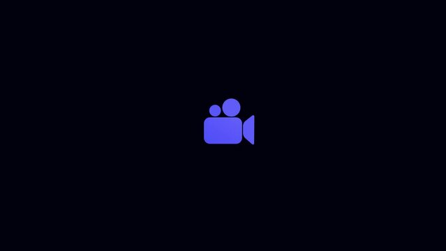 Simple Video camera icon animation, cinema film camera icon.