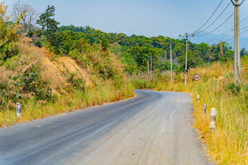 A road in the mountains.
Central Vietnam. The mountainous regions of the country.
