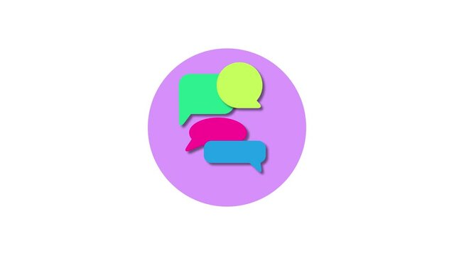 Colorful bubble chat icon animation. Speech Bubbles Icon chat concept motion background.