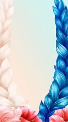 Floral Fantasy with Braided Streams of Color, An Artistic Concept of Nature&rsquo;s Intricate Beauty