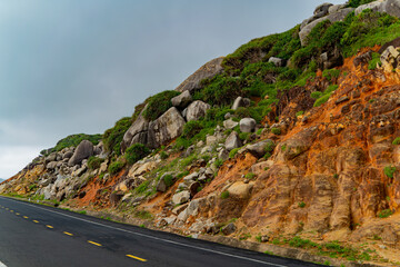 A road in the mountains.
Central Vietnam. The mountainous regions of the country.
