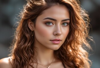 Naklejka premium A Portrait Of Breathtakingly Gorgeous, Exotic, Beautiful Woman.