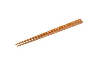 Beautiful wooden Chinese chopsticks isolated on white background