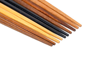 Multi-colored wooden Chinese chopsticks, close-up
