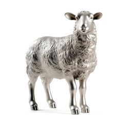 Silver goat isolated on white background