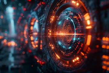 Futuristic abstract background with vibrant glowing lights  holographic technology concepts wallpaper