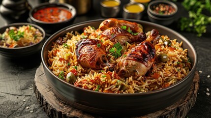 Arabic rice with quail and chicken