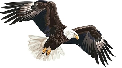 Obraz premium Eagle flying on a white background