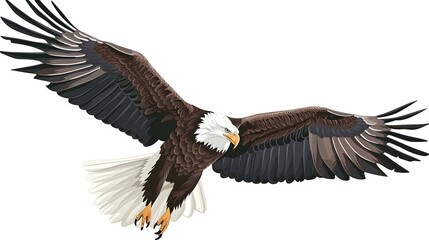 Obraz premium Eagle flying on a white background