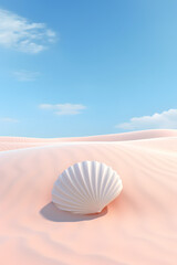Coastal Simplicity: Single Seashell Minimalist Illustration