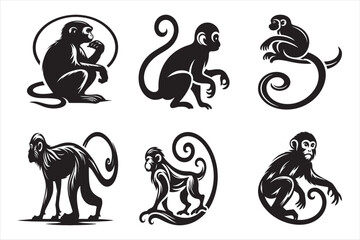 silhouettes Vector design of monkey 