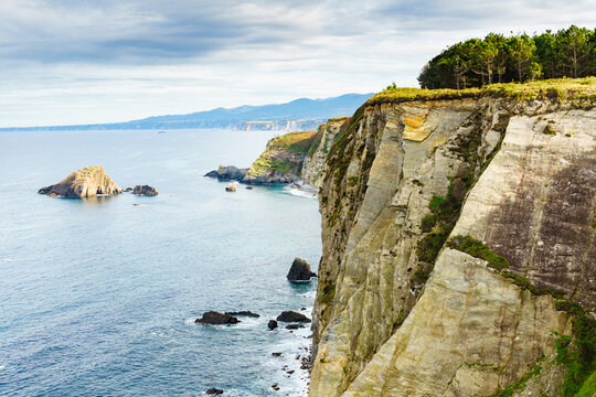 Asturias coast. Cabo Busto cliffs, Spain.