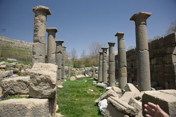 Lebanon ruins of ancient Apamea on a sunny spring day