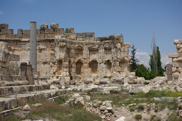 Lebanon. Ruins of the Baalbek Temple on a sunny spring day.