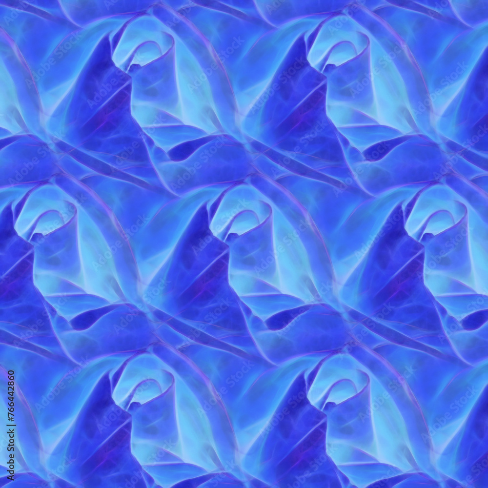 Poster pattern and repeating design in light and dark blue and turquoise colours. not ai