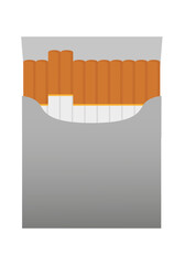 Pack of cigarettes vector icon.