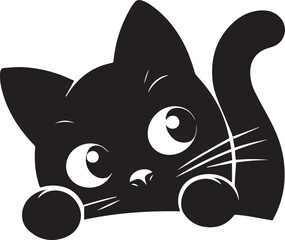 Cat Peaking Silhouettes Cat EPS Vector Cat Clipart