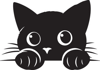 Cat Peaking Silhouettes Cat EPS Vector Cat Clipart