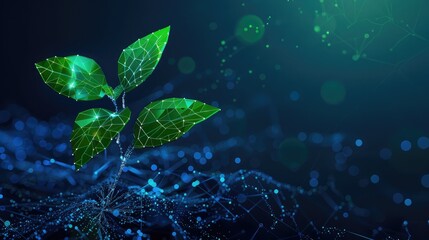 Abstract illustration of plant biotechnology Genome-engineered, vitamin-enriched leaf seedlings