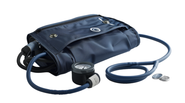 A blue bag holds a stethoscope in a harmonious display of healthcare essentials