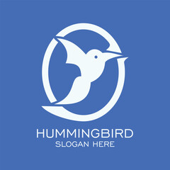 Hummingbird logo design simple concept Premium Vector