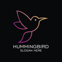 Hummingbird logo design simple concept Premium Vector
