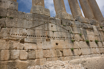 Lebanon. Ruins of the Baalbek Temple on a sunny spring day.