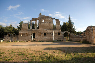 Lebanon. Ruins of Anjar on a sunny spring day.