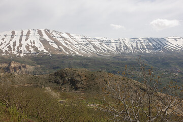 Lebanon mountain landscape on a sunny spring day
