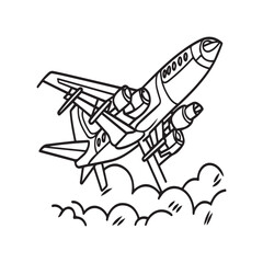 Airplane coloring pages. Airplane outline illustration